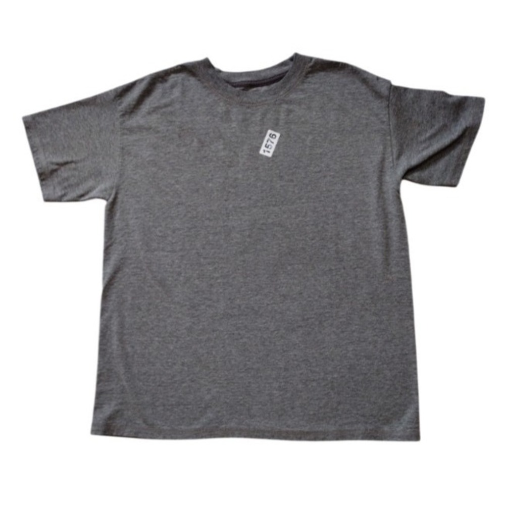 Hanes Beefy T Shirt Youth Boys Large Gray Comfort Blend Short Sleeves